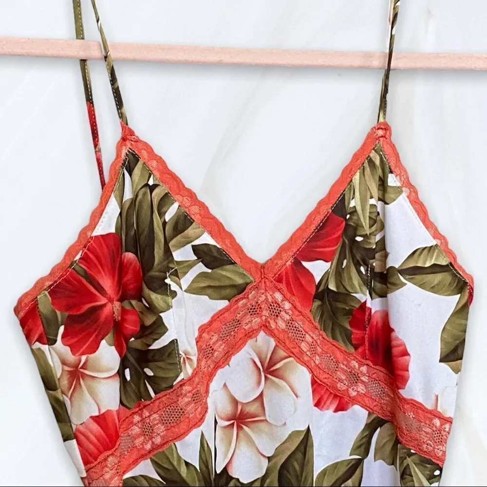 Jennyfer (M) Hibiscus Print Y2K Floral Slip - Picture 6 of 9